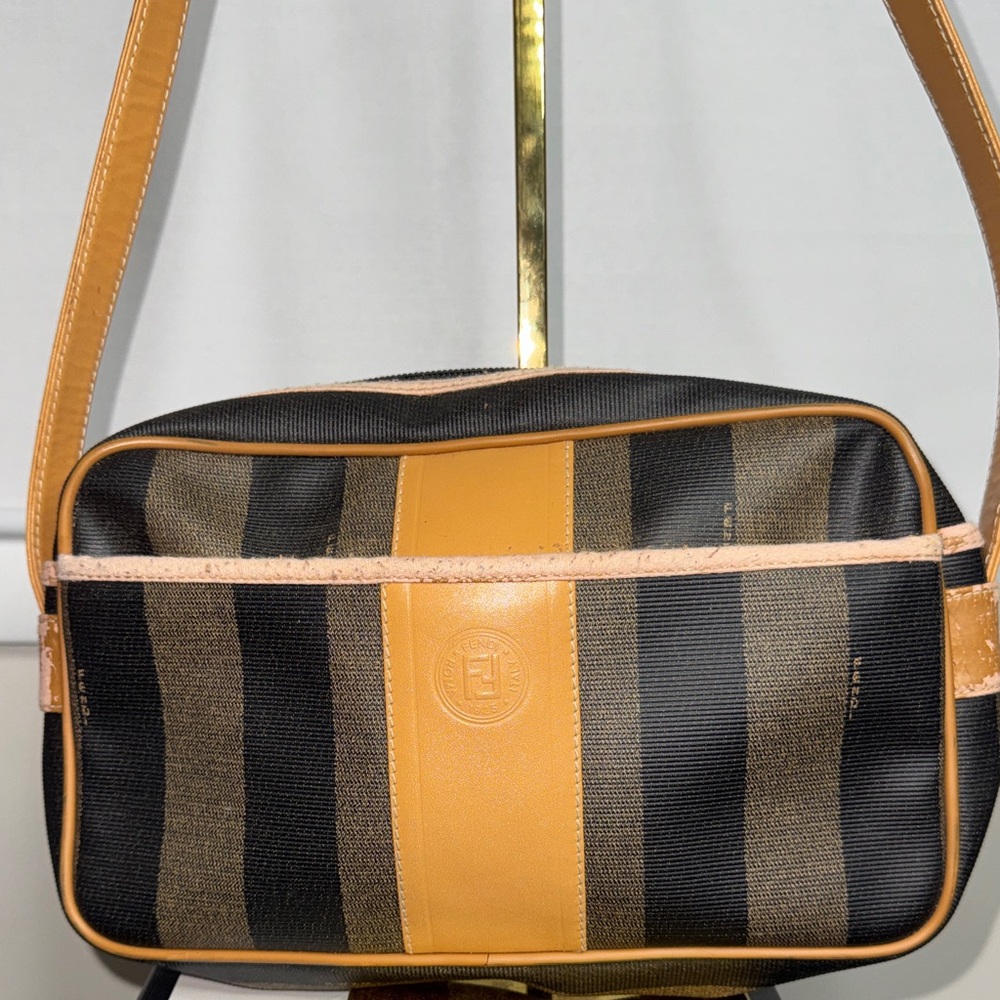 Vintage fendi Stylish Tan and Black Striped Bag